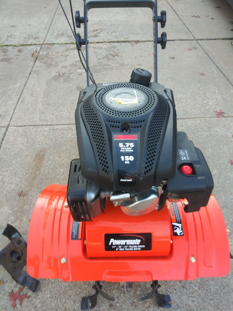 POWERMATE 11 in. 150cc 5.75Gas Front Tine Tiller Like new