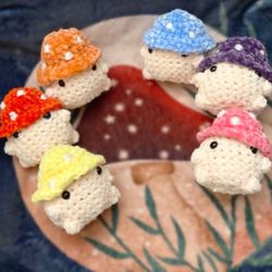 Crochet Mushroom Plush With Positive Affirmation Note Card