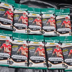 10x 2025 Panini Prizm Football Cello Value Pack Lot! Red Green Flash Prizms NFL! New Factory Sealed