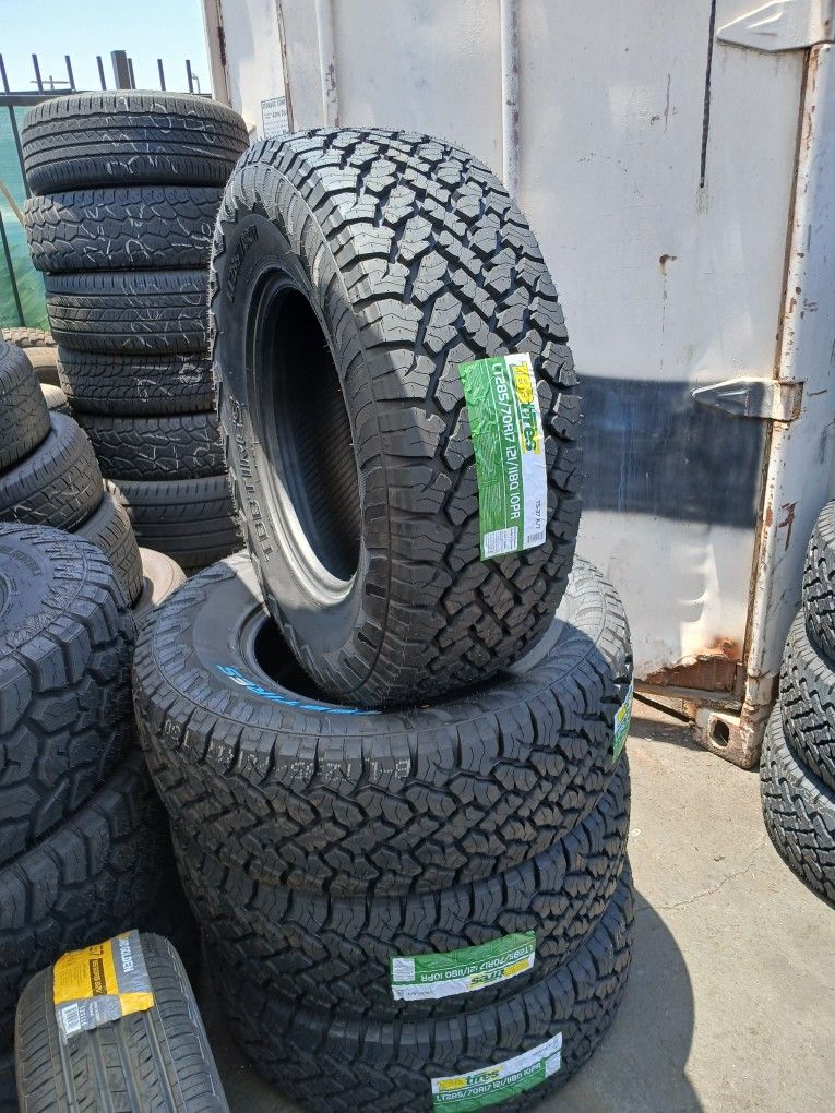 4 New Tires Installed/ 4 Llantas Nuevas Instaladas 285/70/17 TBB Tires
