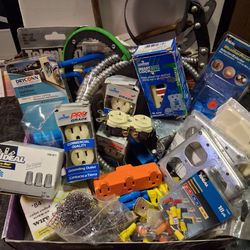 LOT ASSORTED ELECTRICAL Leviton Outlets Wire Connections Installation Parts