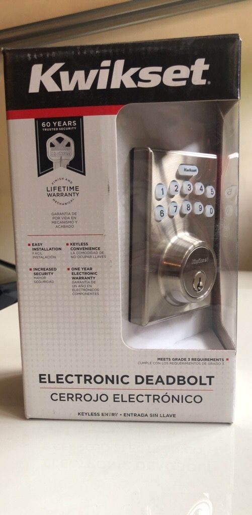 Kwikset Electronic Deadbolt No more lock smith if you forget Keys, Iphone Samsung