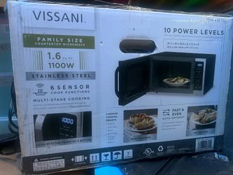 Vissani 1.6 cu. ft. Countertop with Sensor Cook Microwave in Stainless Steel
