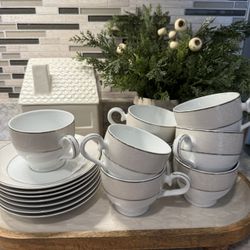 Mikasa, 6 Coffee/ Tea Cups And 6 Saucers! 