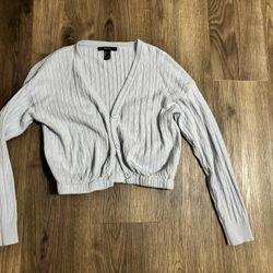 Forever Light Blue Cropped Sweater For $5