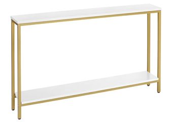 Console Table, 47.2 inch Narrow Long Entryway Table, 2-Tier Sofa Table with Open Storage Space, Industrial Hallway Table, for Living Room, Corridor, F