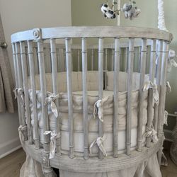 Restoration Hardware Circle Crib With Accessories