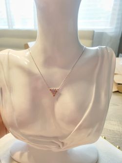 925 Sterling Silver Bezel Set Multi Colored stone Triangle Pendant Neck