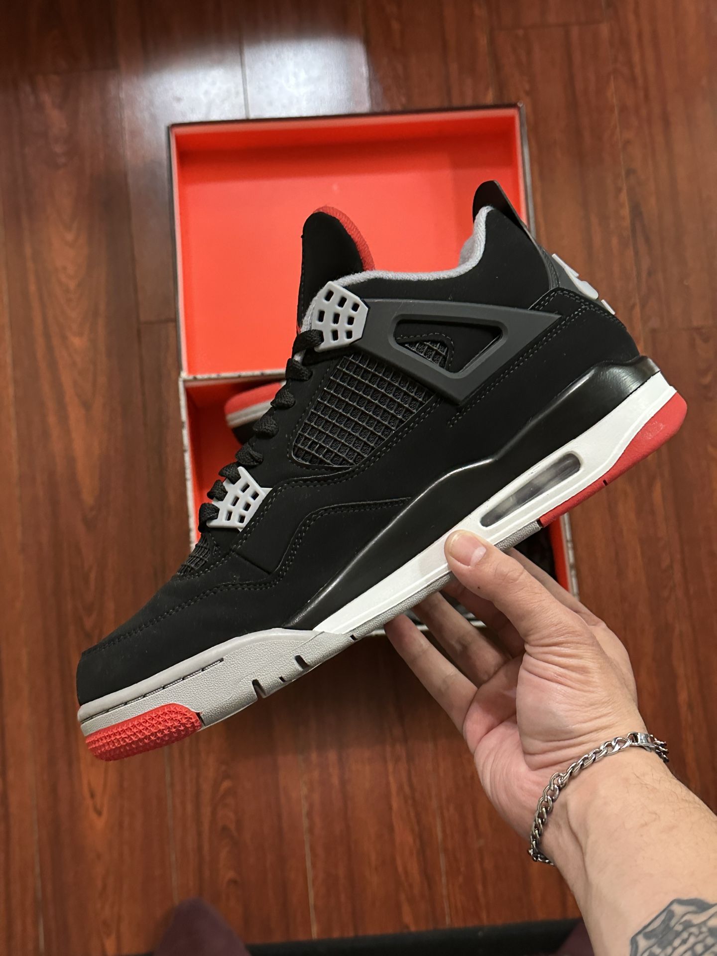 Jordan 4 bred sz 10 2024 Nike Air Jordan 4 Retro Bred Reimagined Sneaker (Size  main image 4