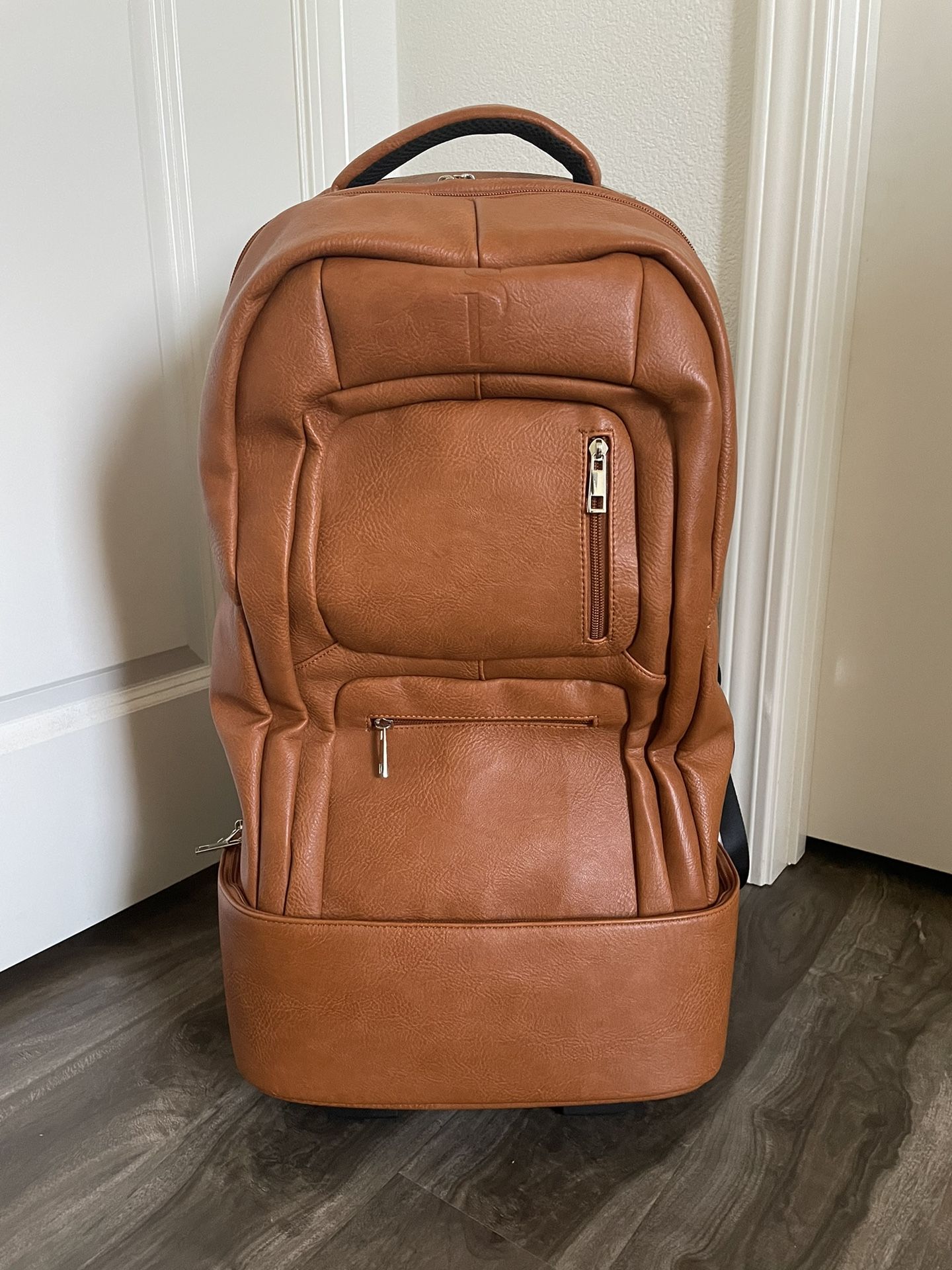 New Leather Roller Travel Carry On Backpack/ Suitcase