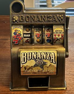 Vtg Bonanza Toy Slot Machine Piggy Bank