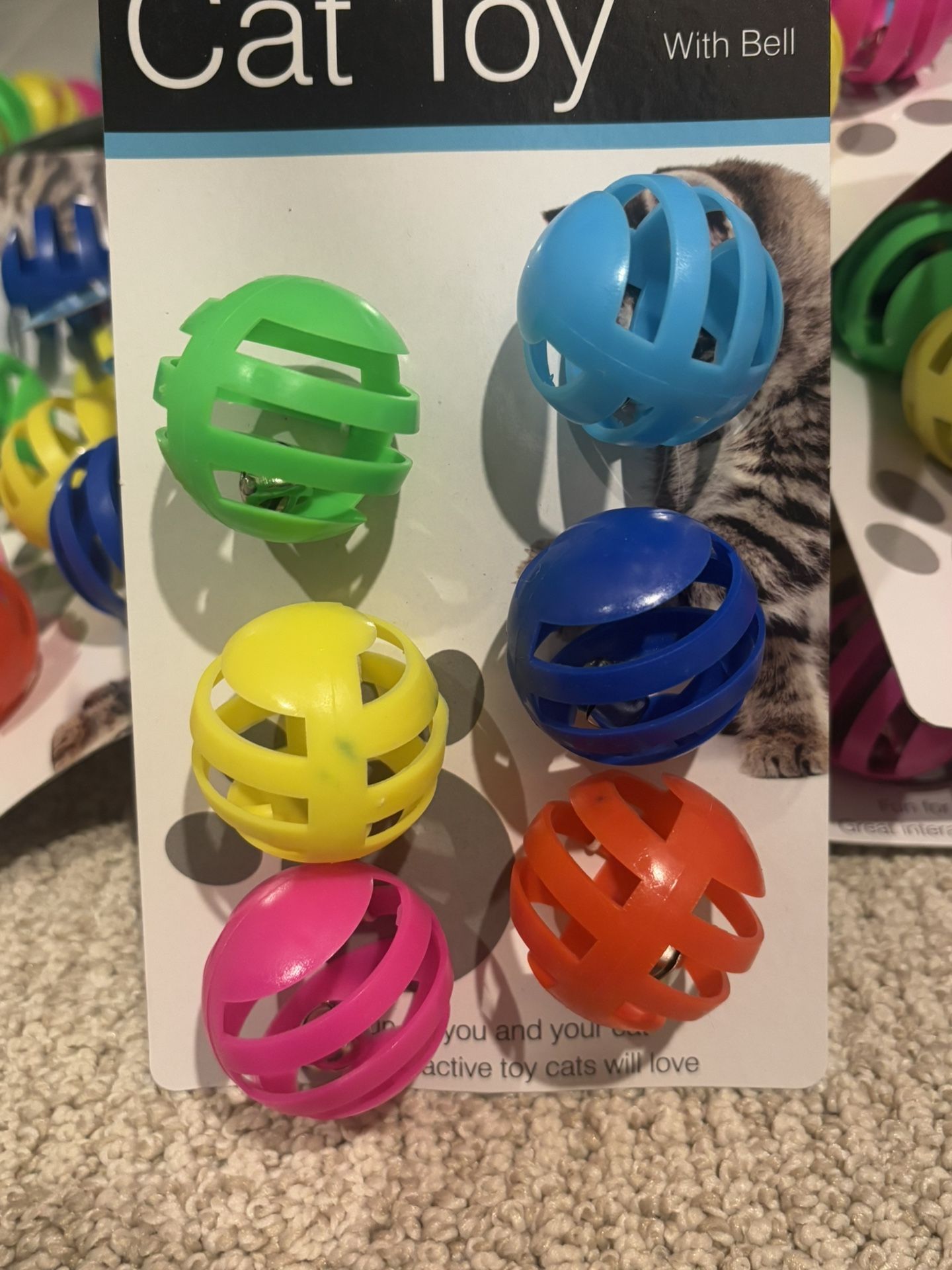 All New, 34 Packs Of Cat Toys. 6 Balls With Bell.