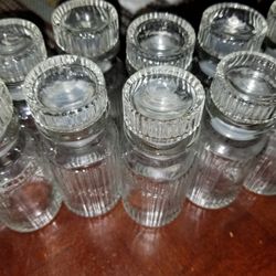 Set Of 14 Glass Bottles