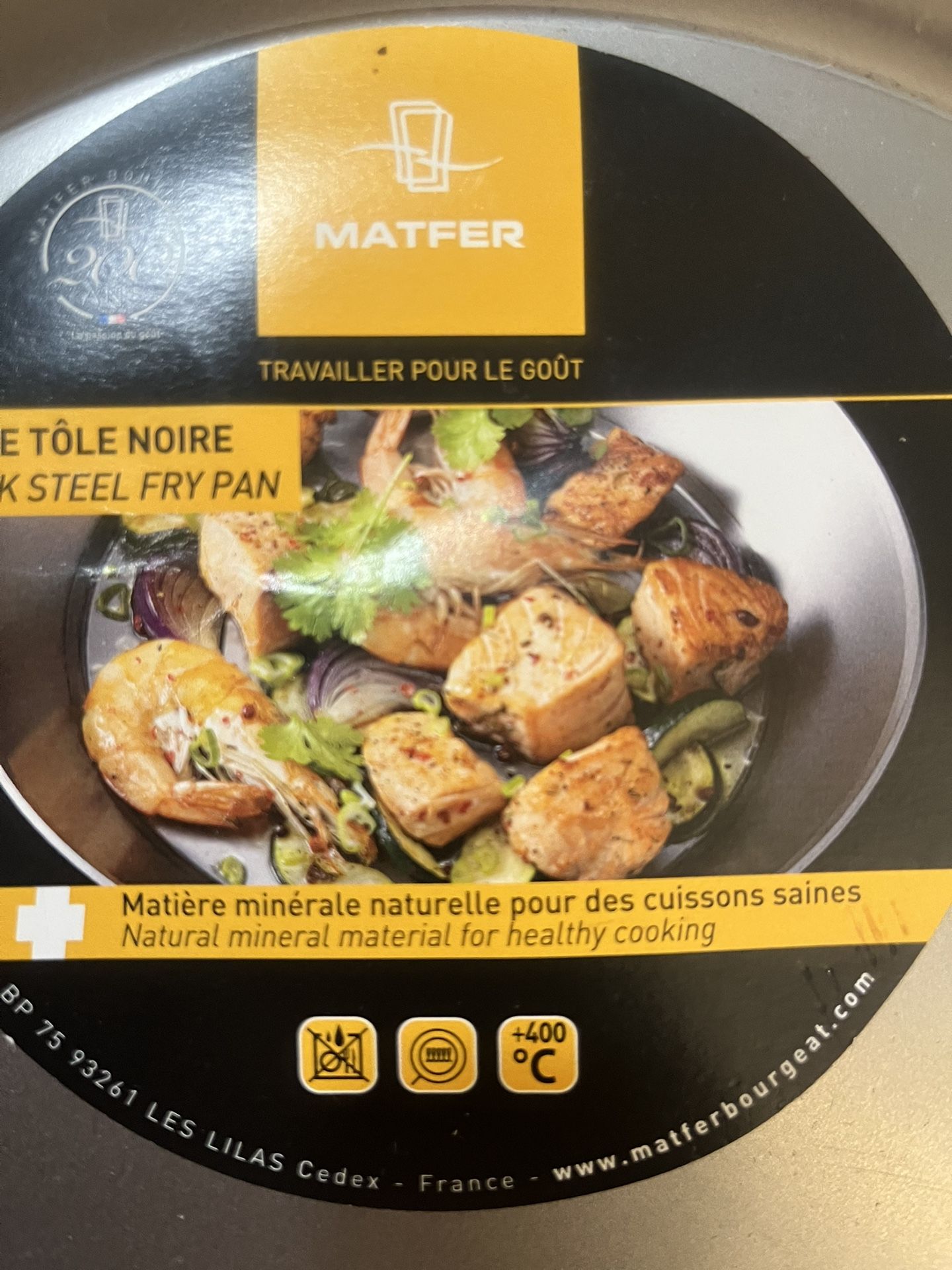 Matfer Natural Material Black Steel Fry Pan