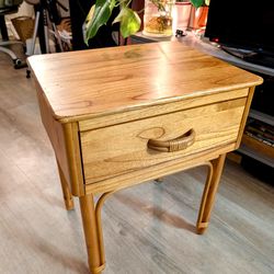 Real Bamboo Nightstand With Drawer