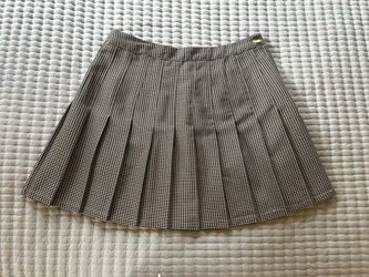 Urban Outfitters Brown Plaid Pleated Mini Skirt