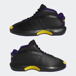 Brand New Size 12  Adidas Crazy 1 Core Black / Collegiate Purple / Bold Gold  "Lakers Away" edition. 