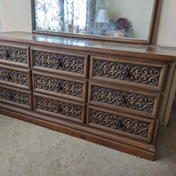 Ornate Mid- century Dresser