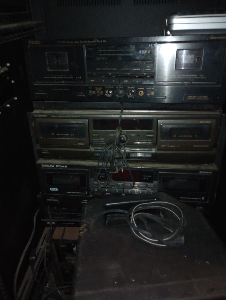 A Stack Of Dual Tape Decks