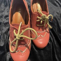 NWOT Size 7 Tinstree Rose Colored Wingtip Oxford