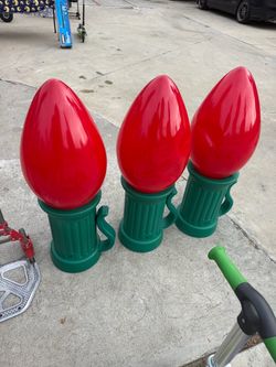 Giant Christmas Bulb Lawn Decorations Set of 3