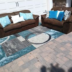 Brown Couch and Loveseat Set 