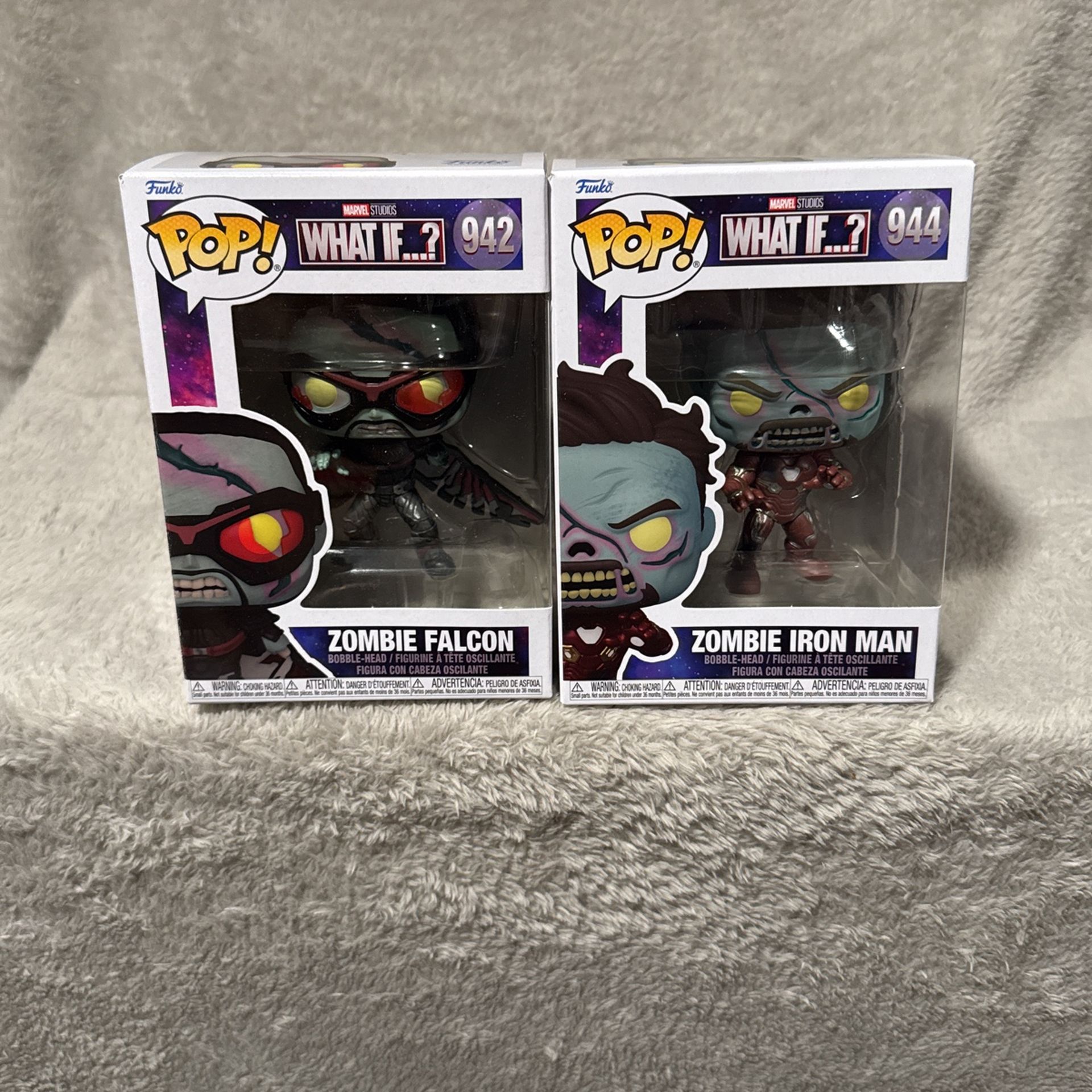 Zombie Falcon And Zombie Iron Man Funko Pops