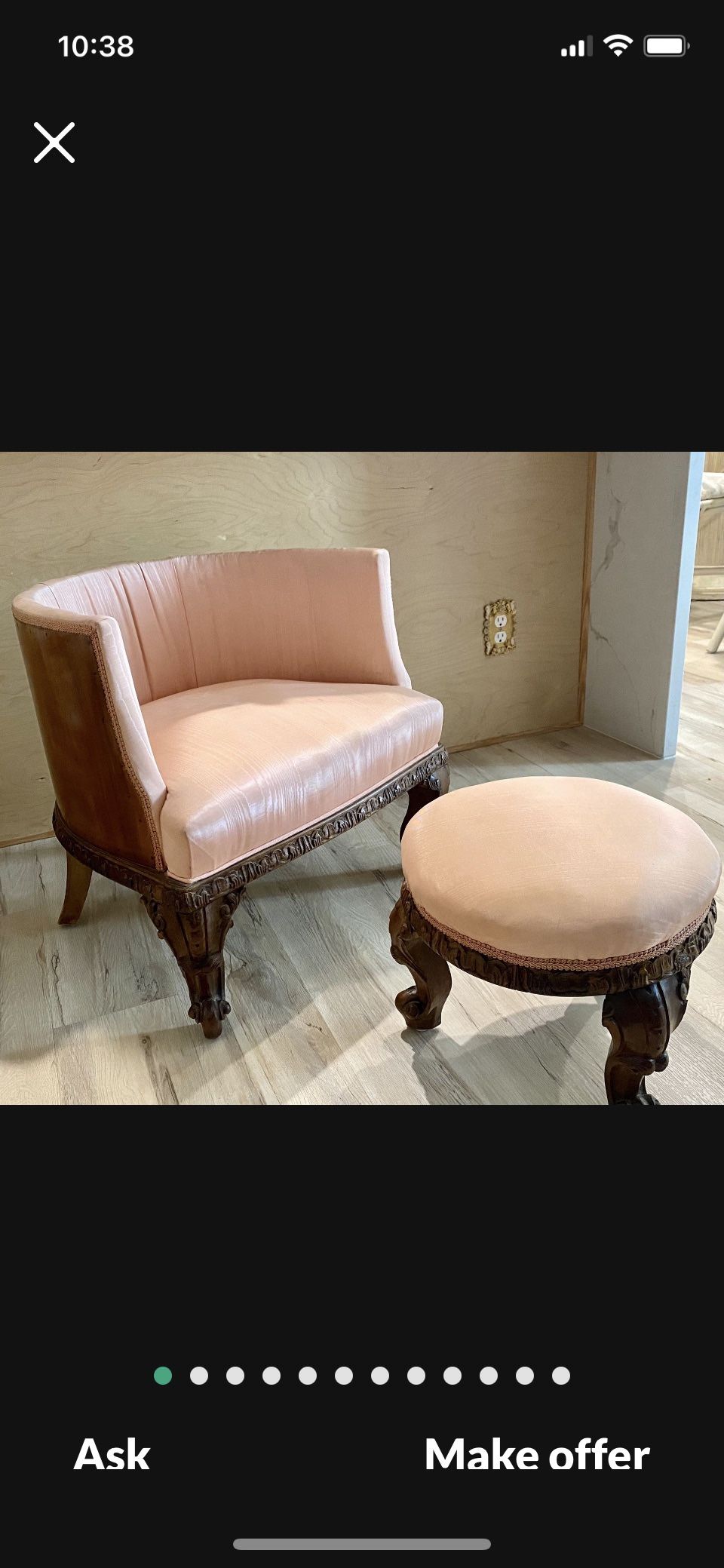 Antique Chair & Ottoman