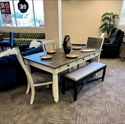 Bolanburg Two-tone Rectangular Dining Set
Table & 4 Side Chairs & Bench