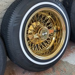 13” Gold Cross Lace Wire Wheels