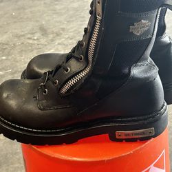 Harley Davidson, Leather Boots With Zipper9 91/2 A Lot