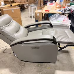  Leather Power Swivel Glider Rocker Recliner, Creamy grey 