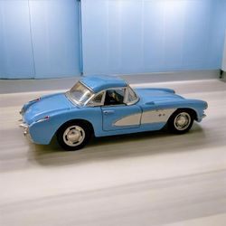 KINSMART 1957 Chevrolet Corvette Powder Blue Pull Back Action 1:34