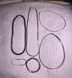 925 Sterling Silver Hereingbone and Snake chains lot for offers