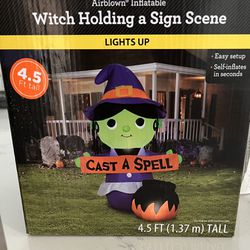 4.5FT Light Up🧙‍♀️Halloween Witch 