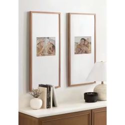 Kate and Laurel Gallery Brown 14 in. x 30 in. P Picture Frame (Set of 2)