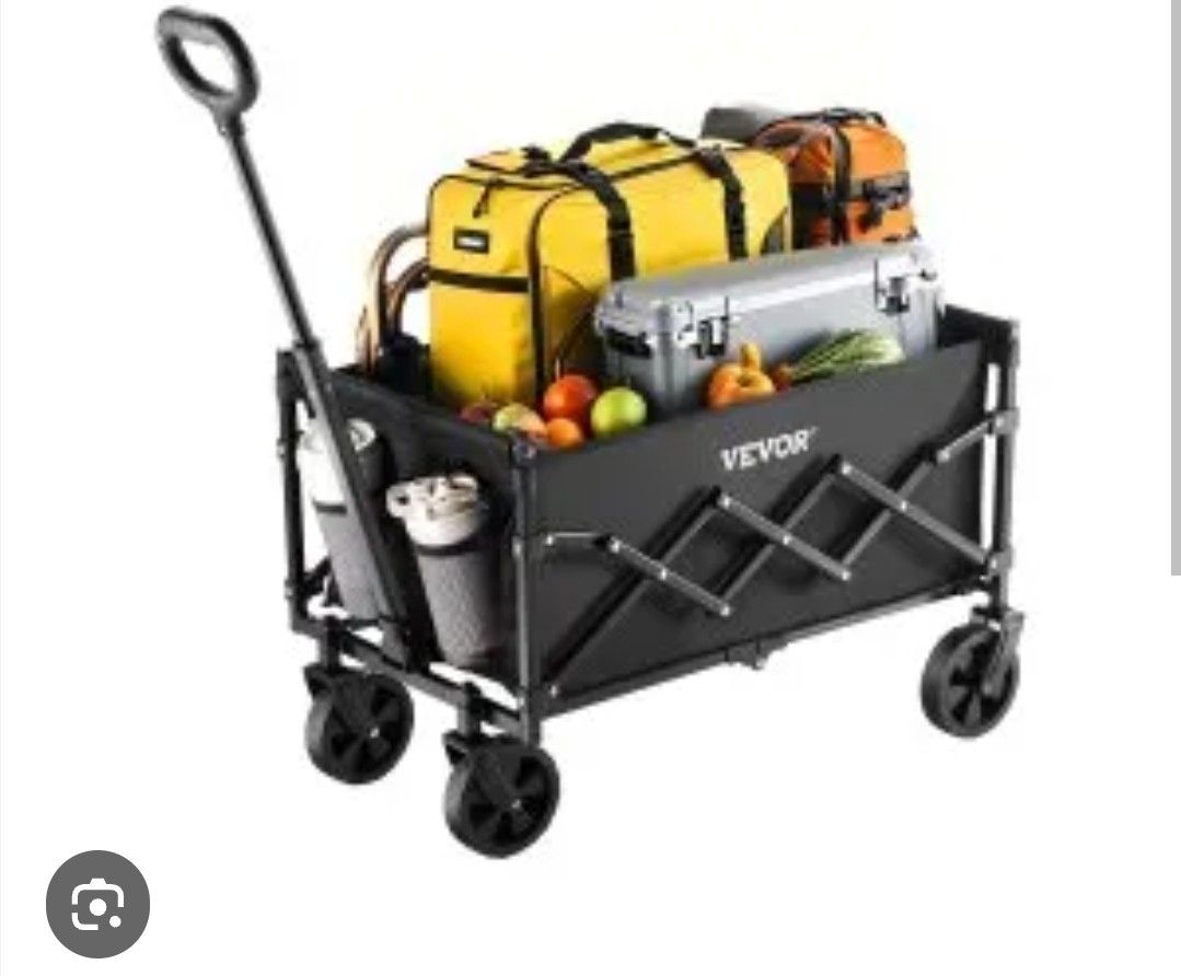 New in box Collapsible Wagon Small Carts, 120L & 225LBS Folding Wagons with All-Terrain Wheels, Heavy Duty Outdoor Utility Cart with Adjustable Handle