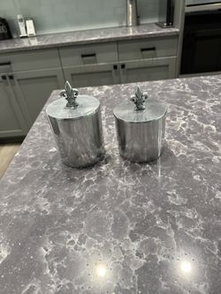 Fleur de Lis Containers - Solid Metal - Excellent condition
