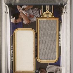 CAL RIPKEN JR DEREK JETER PSA 6 GAME USED JUMBO PATCH 4/36 DUAL HOF ( No AUTO ) available on  E ( BAY)