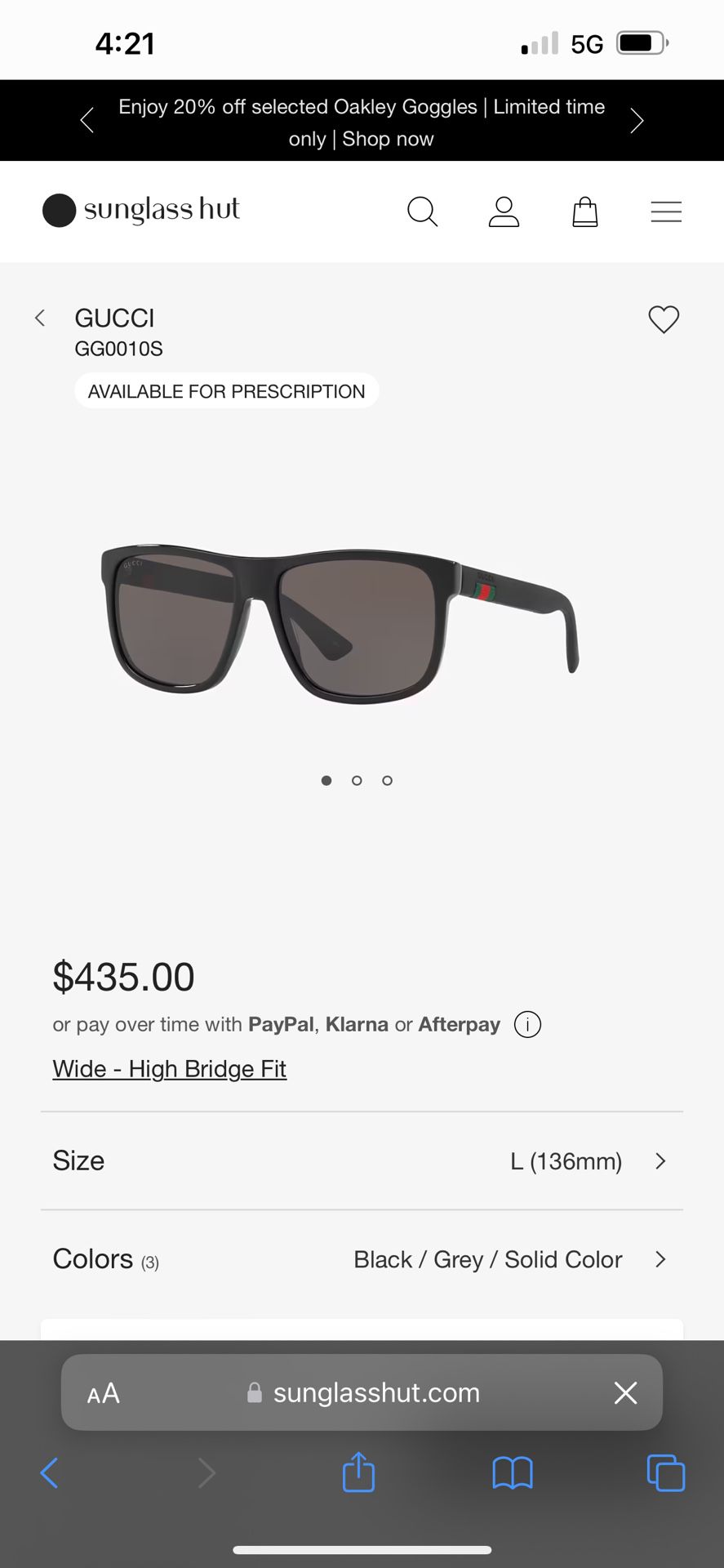 Gucci Sunglasses GG0010S