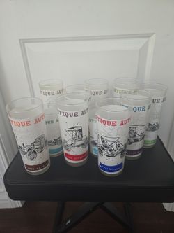 Vintage Anchor Hocking 'Antique Autos' Tumbler Glasses