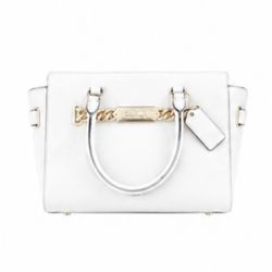 Coach Blake 25 Carryall Chalk Pebbled Leather Purse