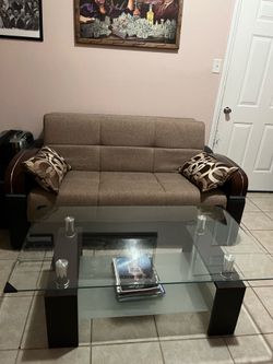 Bed sofa with coffee table