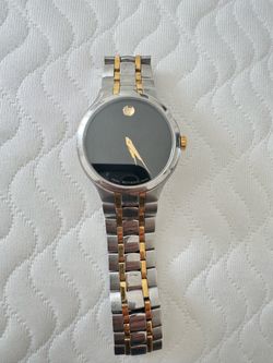 Movado Sapphire 40mm Men’s Watch Concave Dot Museum Stainless Two-Tone