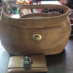 Tan Coach And Wallet bundle