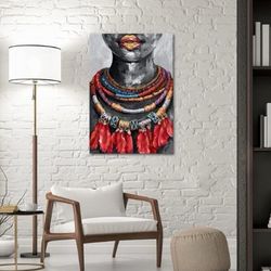 'Tribal Necklaces' Wall Canvas