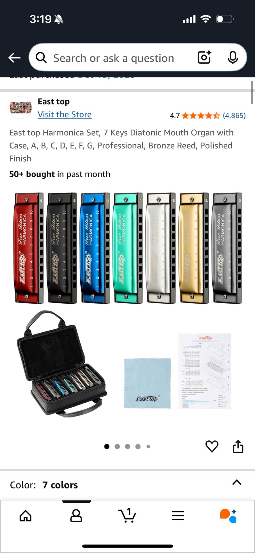 East top Harmonica 7 Keys Set