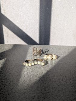 Three Set Of Pearl Rings