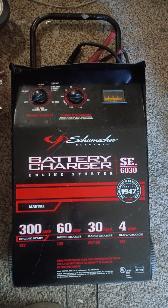 Schumacher Wheeled Battery Charger Rapid Charger Engine Start Jump Box Schumacher SE6030