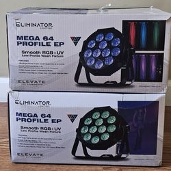 2 Eliminator Lighting MEGA 64 PROFILE EP Low Profile Quad LED PAR 